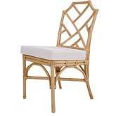 Kara Dining Chair in Natural Finish Rattan & Fabric (Set of 2)